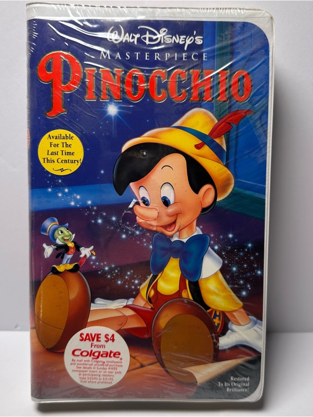 NEW FACTORY SEALED 1993 Walt Disney Masterpiece Collection VHS PINOCCHIO-VCR